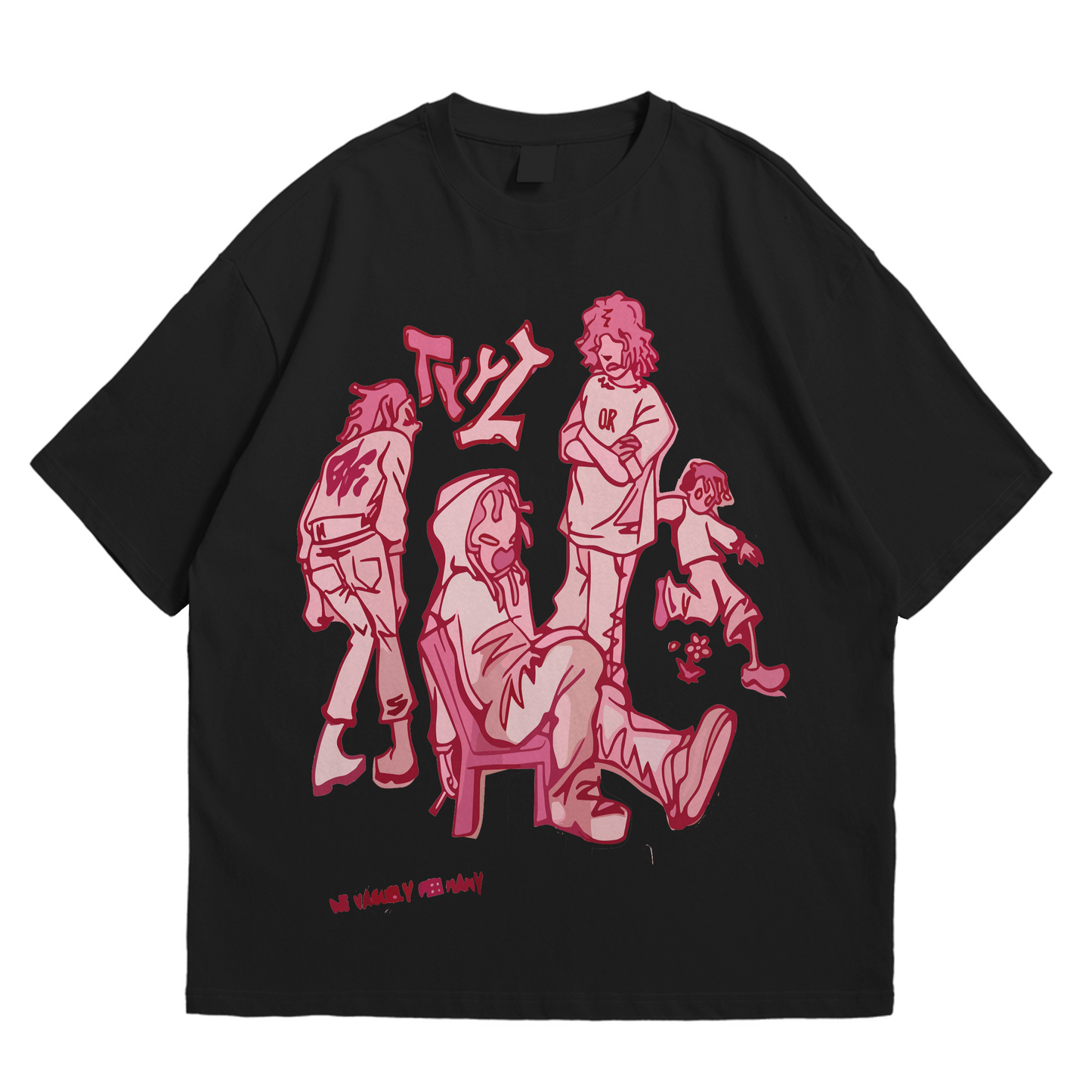 (S) PINK BLACK T-SHIRT🚨PROMOTION🚨