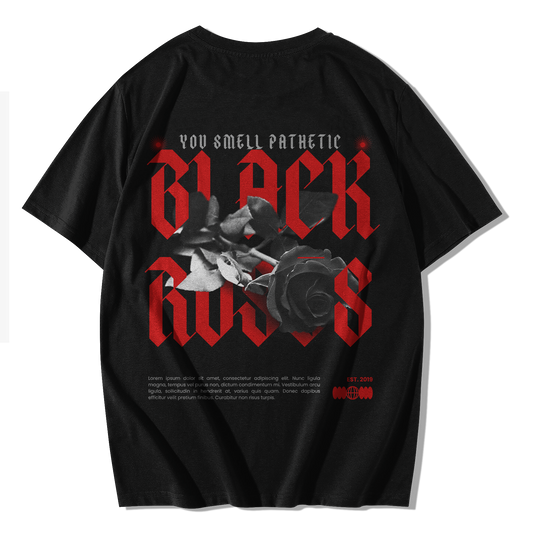 (M) BLACK ROSES T-SHIRT 🚨PROMOTION🚨