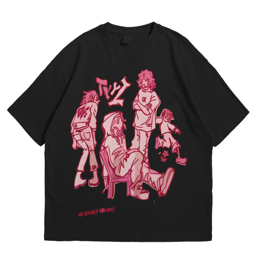 (S) PINK BLACK T-SHIRT🚨PROMOTION🚨