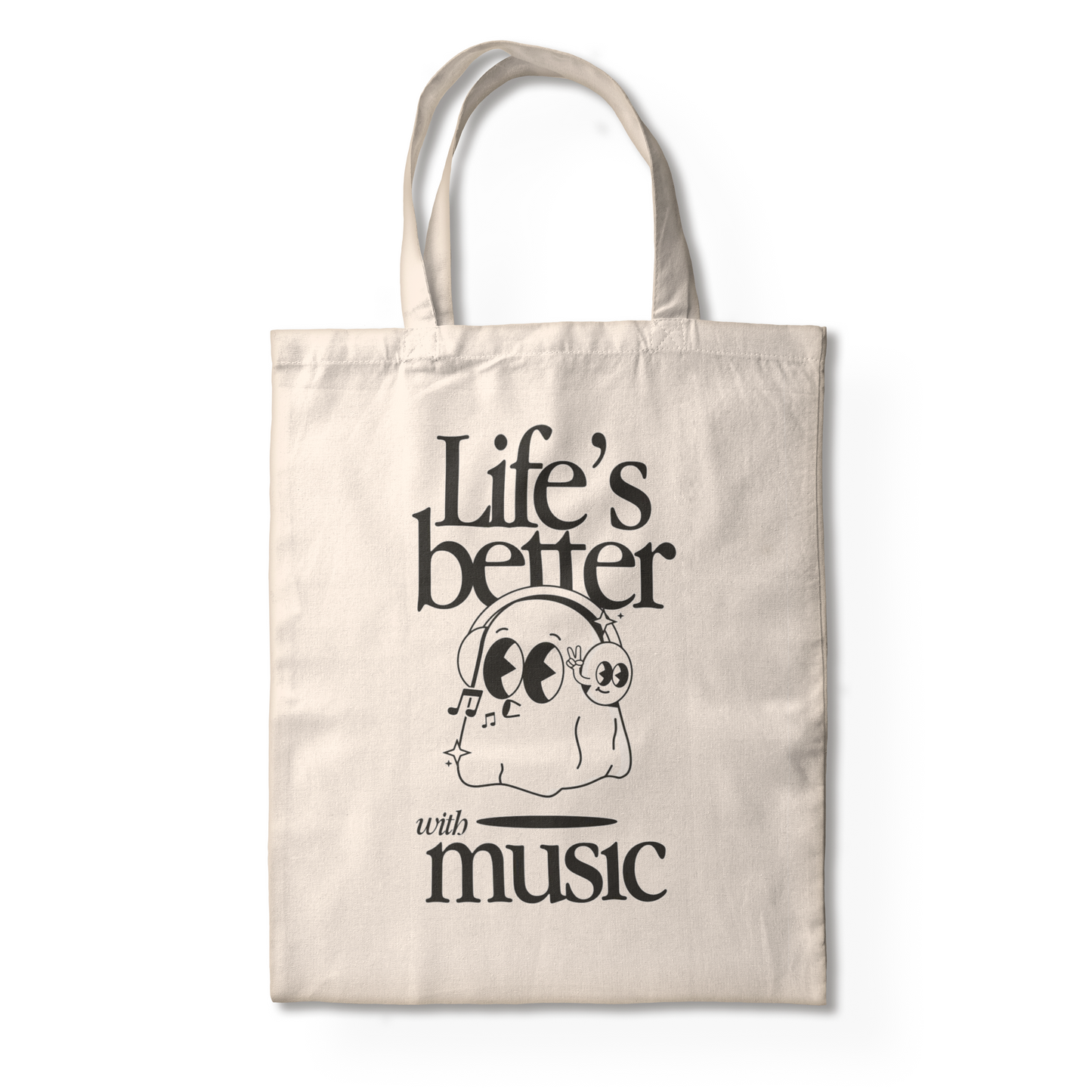 LIFE'S BETTER WITH MUSIC TOTE BAG