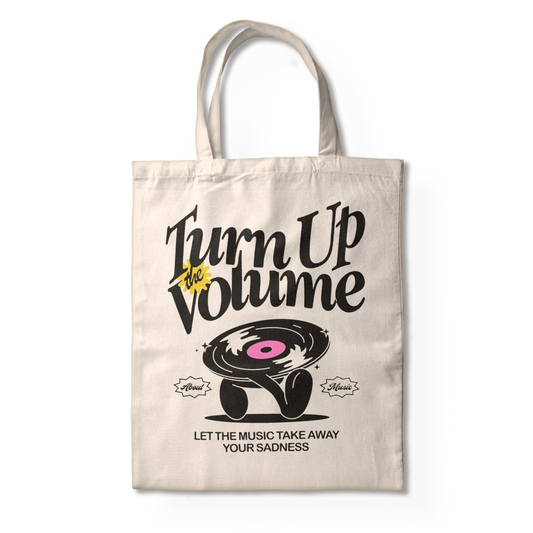 TURN UP THE VOLUME TOTE BAG